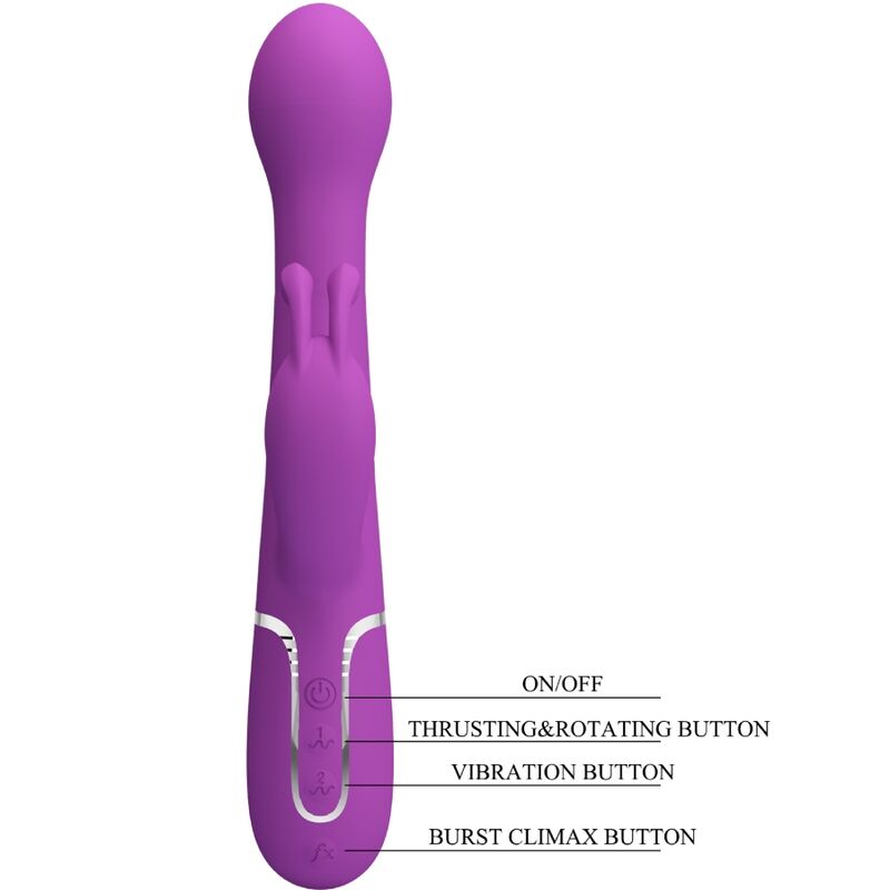 PRETTY LOVE - VIBRATEUR LAPIN MULTIFONCTION 3 EN 1 DEJON VIOLET - 7eme ciel