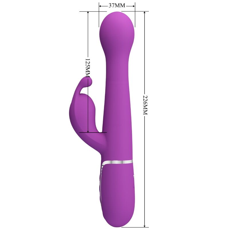 PRETTY LOVE - VIBRATEUR LAPIN MULTIFONCTION 3 EN 1 DEJON VIOLET - 7eme ciel