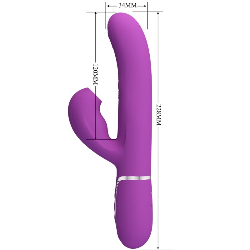 PRETTY LOVE - VIBRATEUR LAPIN MULTIFONCTION 3 EN 1 PERLITA VIOLET - 7eme ciel