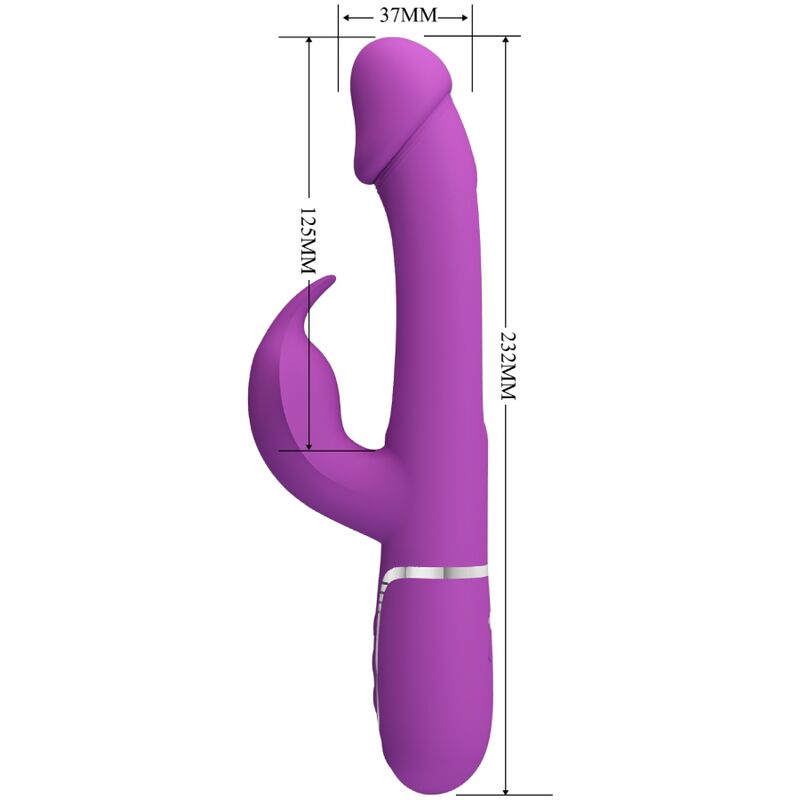 PRETTY LOVE - KAMPAS VIBRATEUR LAPIN MULTIFONCTION 3 EN 1 VIOLET - 7eme ciel