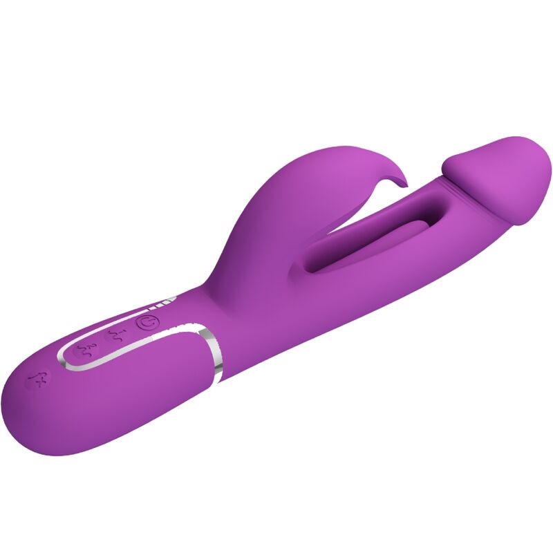 PRETTY LOVE - KAMPAS VIBRATEUR LAPIN MULTIFONCTION 3 EN 1 VIOLET - 7eme ciel