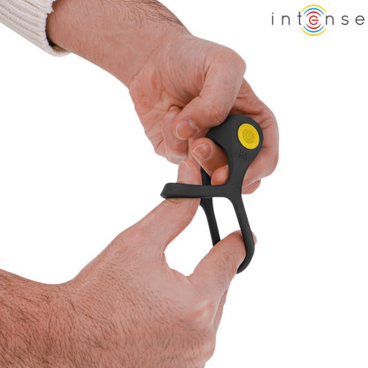 INTENSE - ALEX VIBRATEUR DOUBLE ANNEAU PÉNIS 10 VIBRATIONS NOIR - 7eme ciel