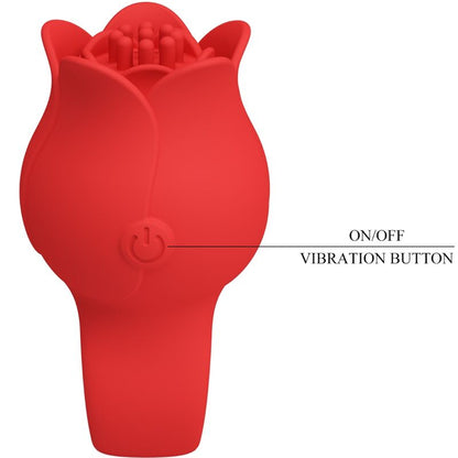 PRETTY LOVE - VIBRATEUR DE DOIGT EN FORME DE JAE ROSE 10 VIBRATIONS ROUGE