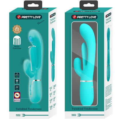 PRETTY LOVE - SHANIA TRIPLE RABBIT VIBRATEUR MULTIFONCTION 3 EN 1 BLEU