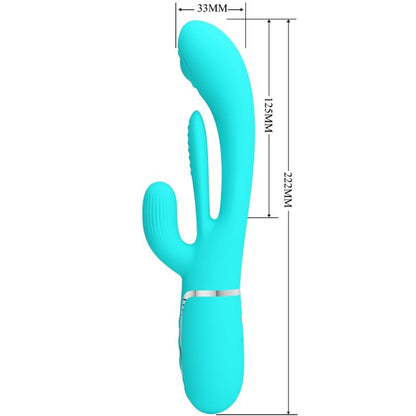 PRETTY LOVE - SHANIA TRIPLE RABBIT VIBRATEUR MULTIFONCTION 3 EN 1 BLEU
