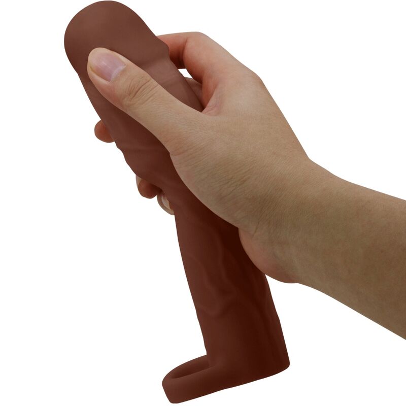 PRETTY LOVE - MANCHON DE PÉNIS GERD AVEC EXTENSION DE 7,6 CM MULÂTRE - 7eme ciel