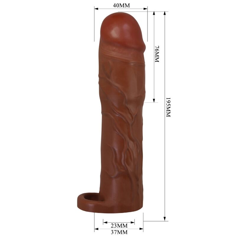 PRETTY LOVE - MANCHON DE PÉNIS GERD AVEC EXTENSION DE 7,6 CM MULÂTRE - 7eme ciel