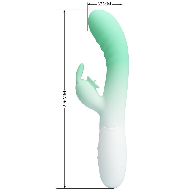 PRETTY LOVE - VIBRATEUR LAPIN CERBERUS 30 VIBRATIONS VERT - 7eme ciel