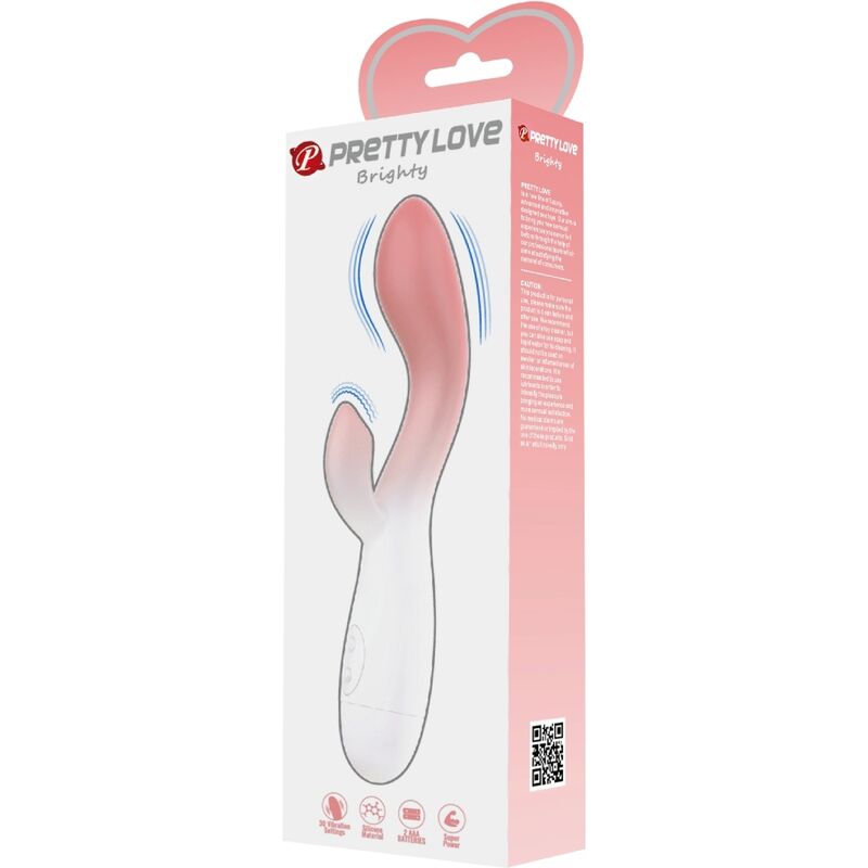 PRETTY LOVE - VIBRATEUR POINT G LUMINEUX + STIMULATEUR DE CLITORIS 30 VIBRATIONS ROSE - 7eme ciel
