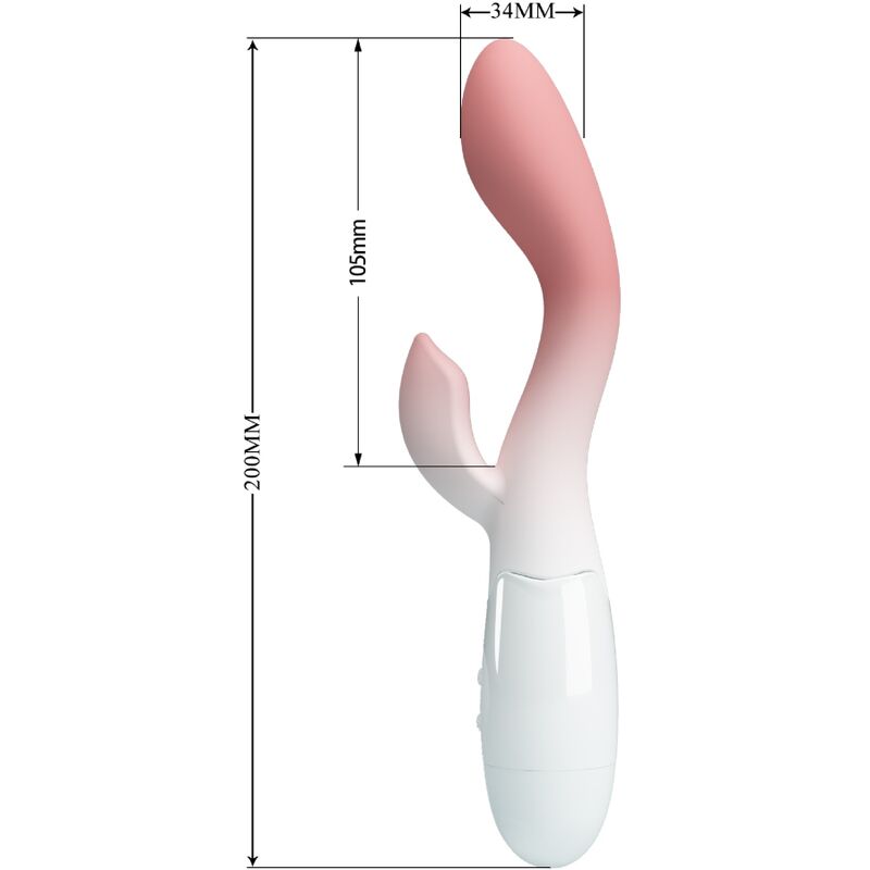 PRETTY LOVE - VIBRATEUR POINT G LUMINEUX + STIMULATEUR DE CLITORIS 30 VIBRATIONS ROSE - 7eme ciel