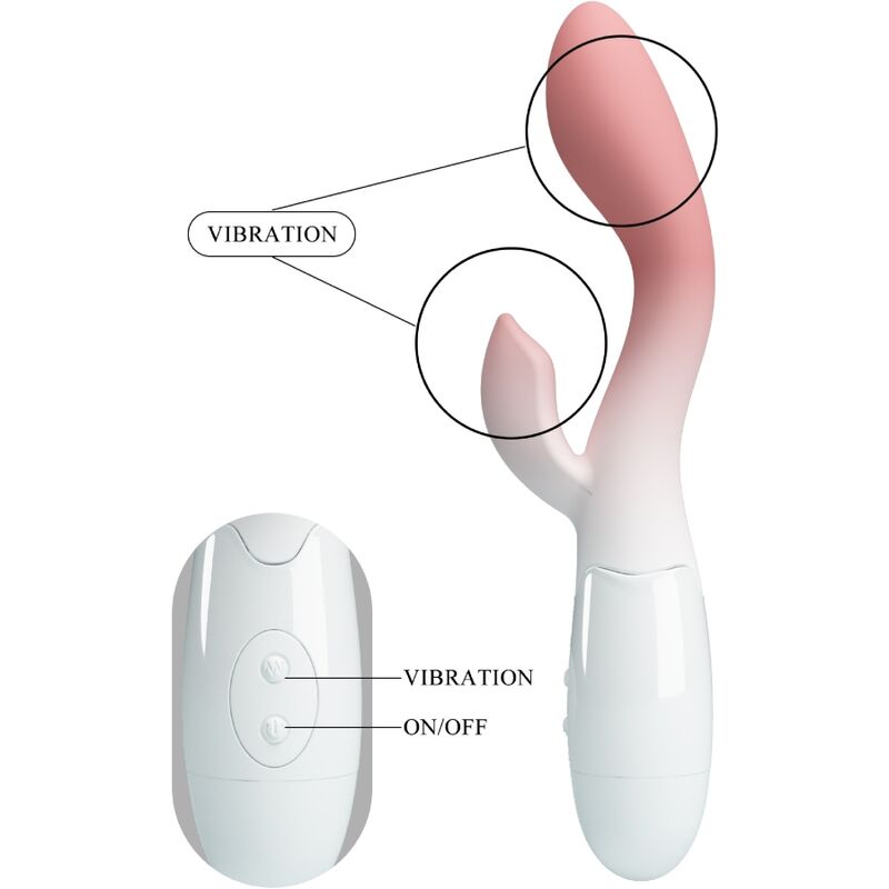 PRETTY LOVE - VIBRATEUR POINT G LUMINEUX + STIMULATEUR DE CLITORIS 30 VIBRATIONS ROSE - 7eme ciel