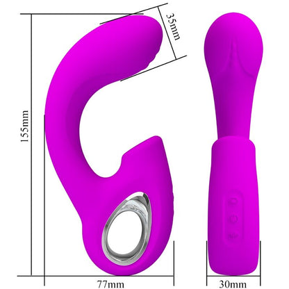 PRETTY LOVE - SIBEL VIBRATEUR POINT G + STIMULATEUR CLITORIS SIBEL 10 VIBRATIONS VIOLET - 7eme ciel