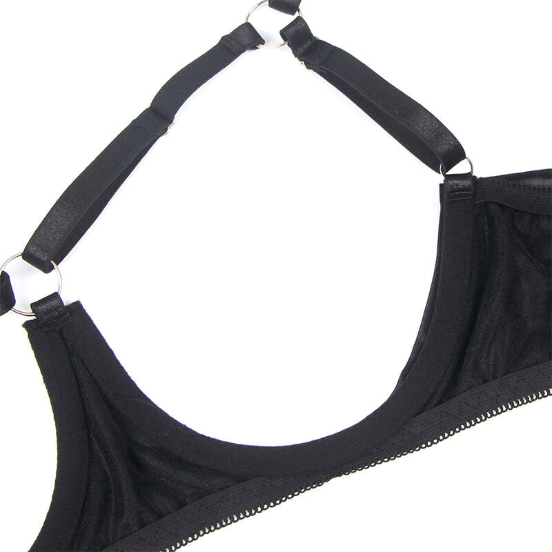 SUBBLIME - 955205 ENSEMBLE SOUTIEN-GORGE AVEC NŒUD NOIR RÉGLABLE L/XL - 7eme ciel