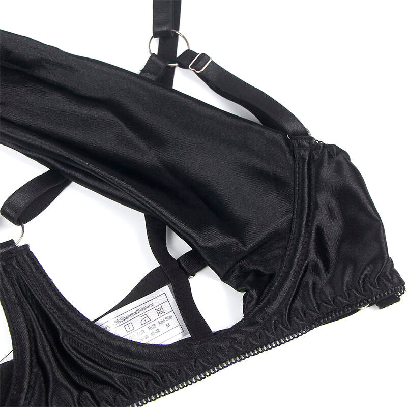 SUBBLIME - 955205 ENSEMBLE SOUTIEN-GORGE AVEC NŒUD NOIR RÉGLABLE L/XL - 7eme ciel