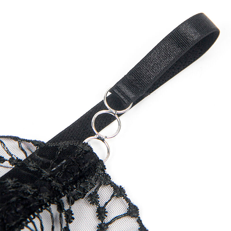 SUBBLIME - 955229 BODY TRANSPARENT AVEC DENTELLE CREUSE NOIR L/XL - 7eme ciel