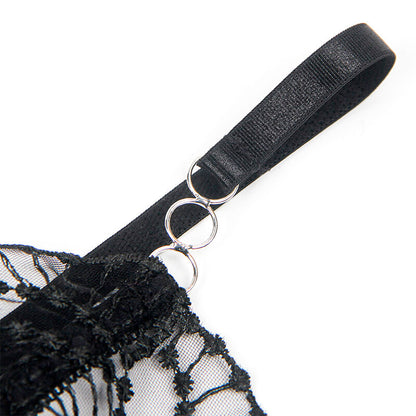 SUBBLIME - 955229 BODY TRANSPARENT AVEC DENTELLE CREUSE NOIR L/XL - 7eme ciel