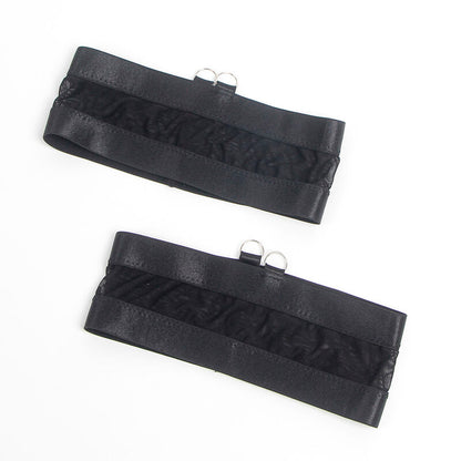 SUBBLIME - 955236 ENSEMBLE SOUTIEN-GORGE BONDAGE NOIR AVEC JARRETELLE S/M