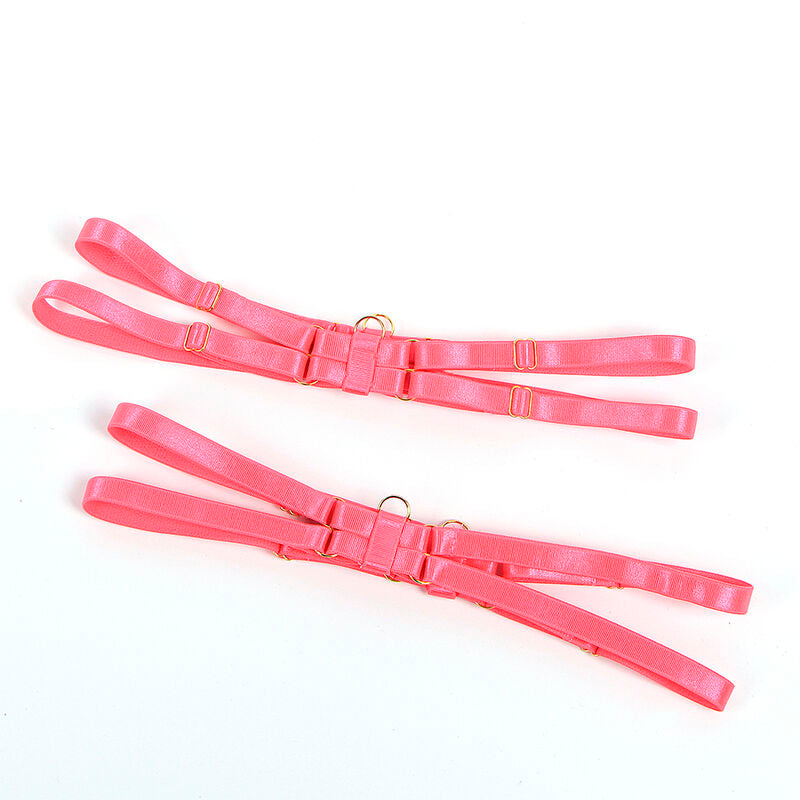 SUBBLIME - 955304 ENSEMBLE SOUTIEN-GORGE AVEC COLLIER ET DÉTAILS DE JAMBES ROSE FLUORESCENT L/XL - 7eme ciel