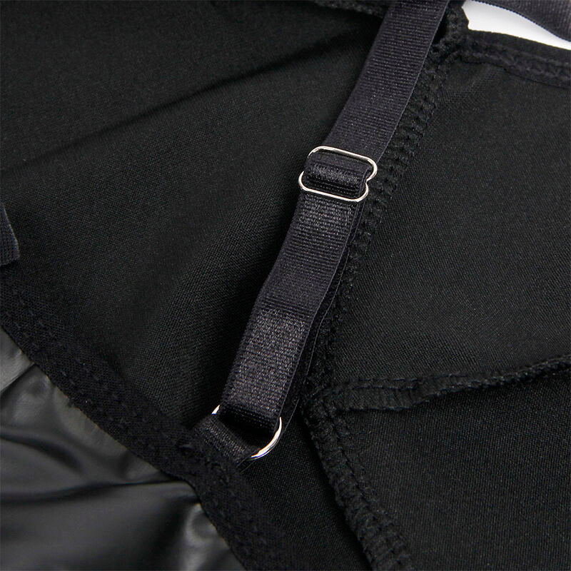 SUBBLIME - 955380 ROBE À BRETELLES EN CUIR NOIR L/XL - 7eme ciel