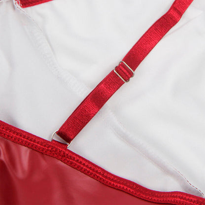 SUBBLIME - 955397 ROBE À BRETELLES EN CUIR BORDEAUX S/M - 7eme ciel