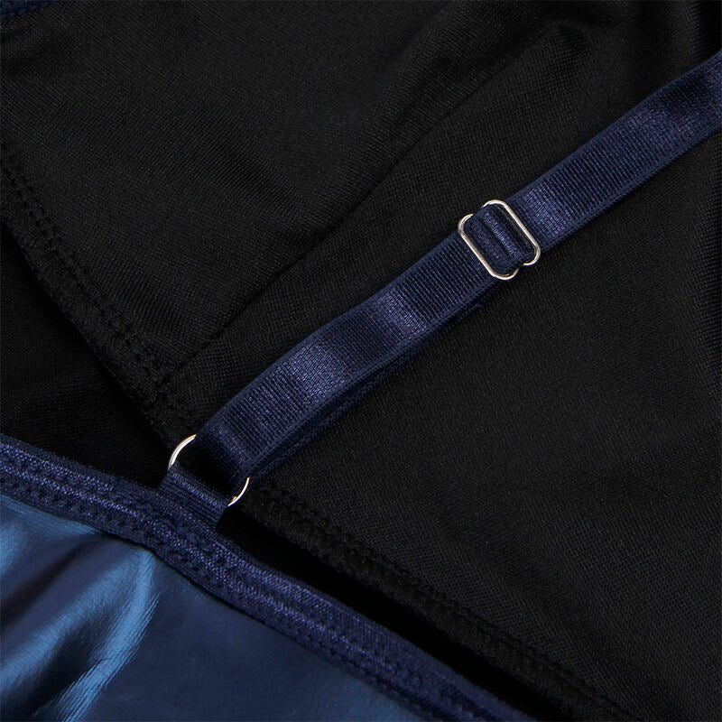 SUBBLIME - 955410 ROBE À BRETELLES EN CUIR BLEU S/M - 7eme ciel