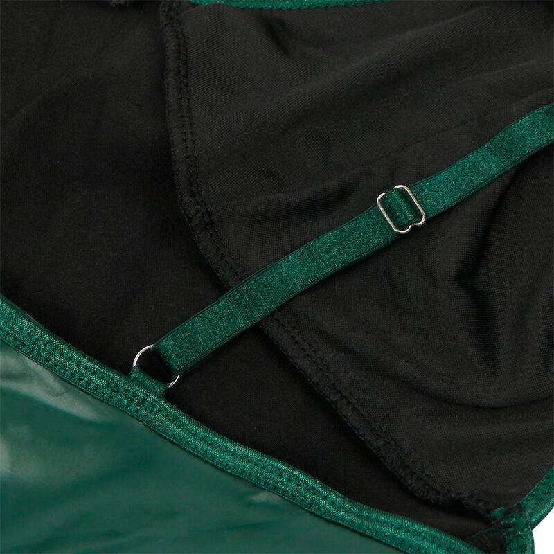 SUBBLIME - 955441 ROBE À BRETELLES EN CUIR VERT L/XL - 7eme ciel