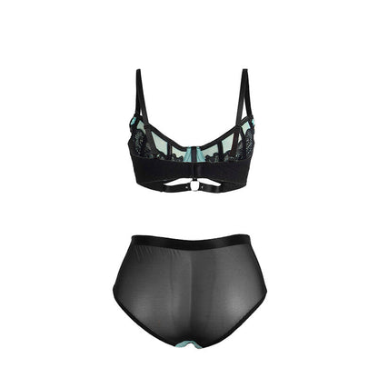 SUBBLIME - 955557 ENSEMBLE SOUTIEN-GORGE EN CUIR VERNI VERT AVEC FERMETURE ÉCLAIR S/M