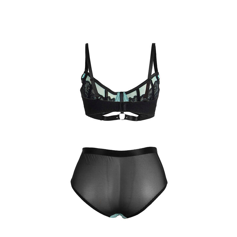 SUBBLIME - 955557 ENSEMBLE SOUTIEN-GORGE EN CUIR VERNI VERT AVEC FERMETURE ÉCLAIR S/M - 7eme ciel