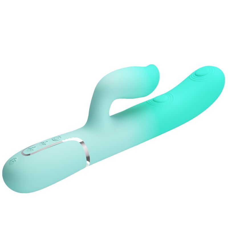 PRETTY LOVE - VIBRATEUR LAPIN MULTIFONCTION GIGI VERT AQUA - 7eme ciel