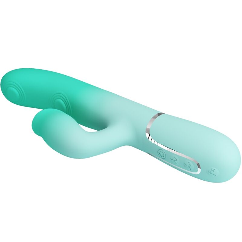 PRETTY LOVE - VIBRATEUR LAPIN MULTIFONCTION GIGI VERT AQUA - 7eme ciel