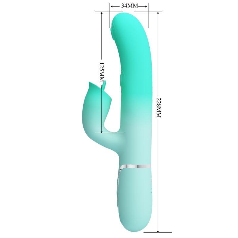 PRETTY LOVE - VIBRATEUR LAPIN MULTIFONCTION GIGI VERT AQUA - 7eme ciel