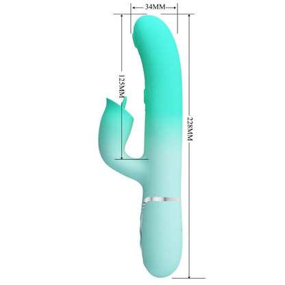 PRETTY LOVE - VIBRATEUR LAPIN MULTIFONCTION GIGI VERT AQUA - 7eme ciel