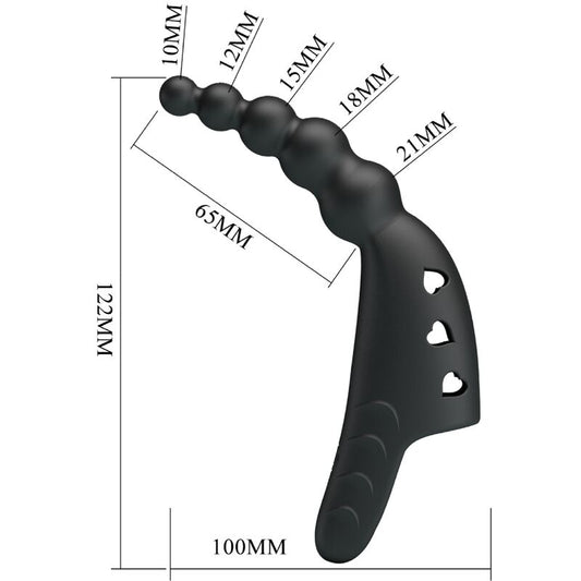 PRETTY LOVE - JORDIN FINGER VIBRATOR 10 VIBRATIONS NOIR - 7eme ciel