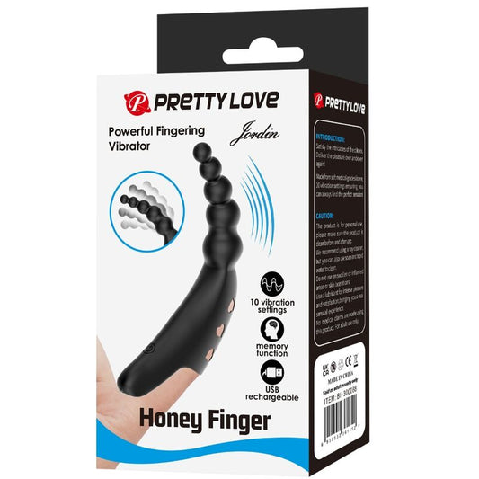 PRETTY LOVE - JORDIN FINGER VIBRATOR 10 VIBRATIONS NOIR - 7eme ciel