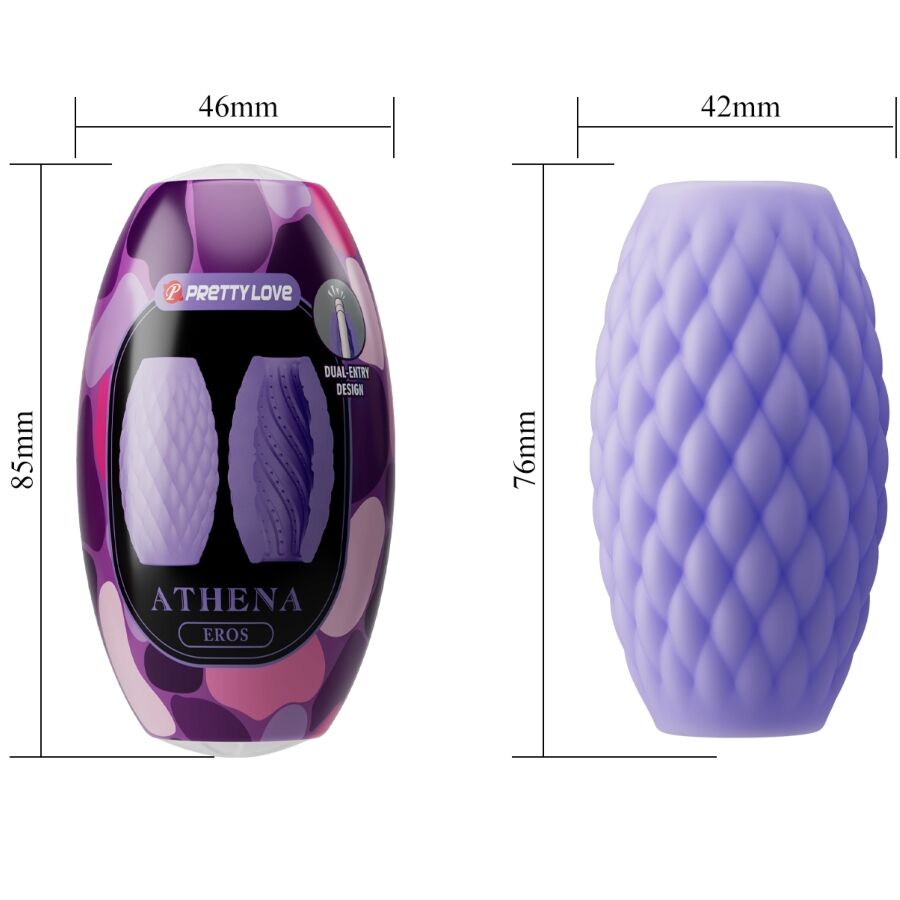 PRETTY LOVE - MASTURBATEUR POUR HOMME EN SILICONE ATHENA EROS VIOLET - 7eme ciel
