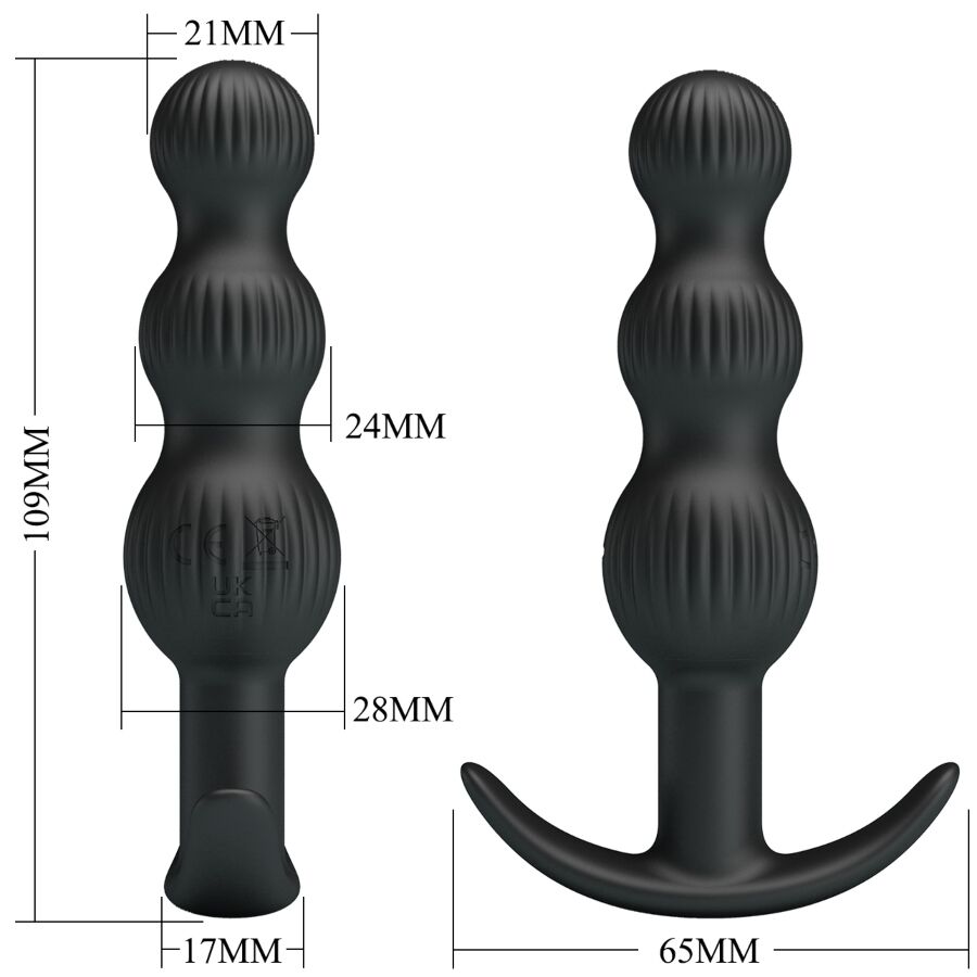 PRETTY LOVE - VIBRATEUR ANAL SIDNEY 10 VIBRATIONS NOIR - 7eme ciel