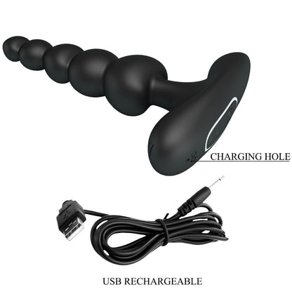 PRETTY LOVE - VIBRATEUR ANAL CORBAN 10 VIBRATIONS NOIR - 7eme ciel
