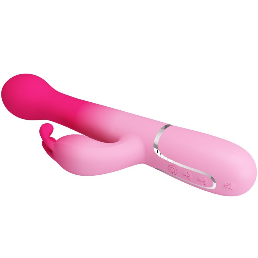 PRETTY LOVE - VIBRATEUR LAPIN MULTIFONCTION 3 EN 1 DEJON ROSE - 7eme ciel