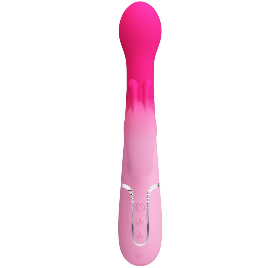 PRETTY LOVE - VIBRATEUR LAPIN MULTIFONCTION 3 EN 1 DEJON ROSE - 7eme ciel