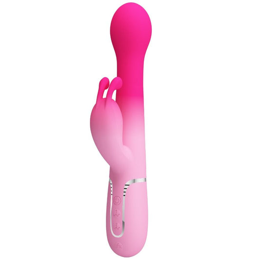 PRETTY LOVE - VIBRATEUR LAPIN MULTIFONCTION 3 EN 1 DEJON ROSE - 7eme ciel