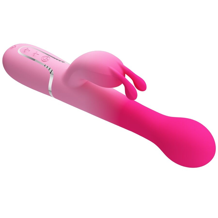 PRETTY LOVE - VIBRATEUR LAPIN MULTIFONCTION 3 EN 1 DEJON ROSE - 7eme ciel