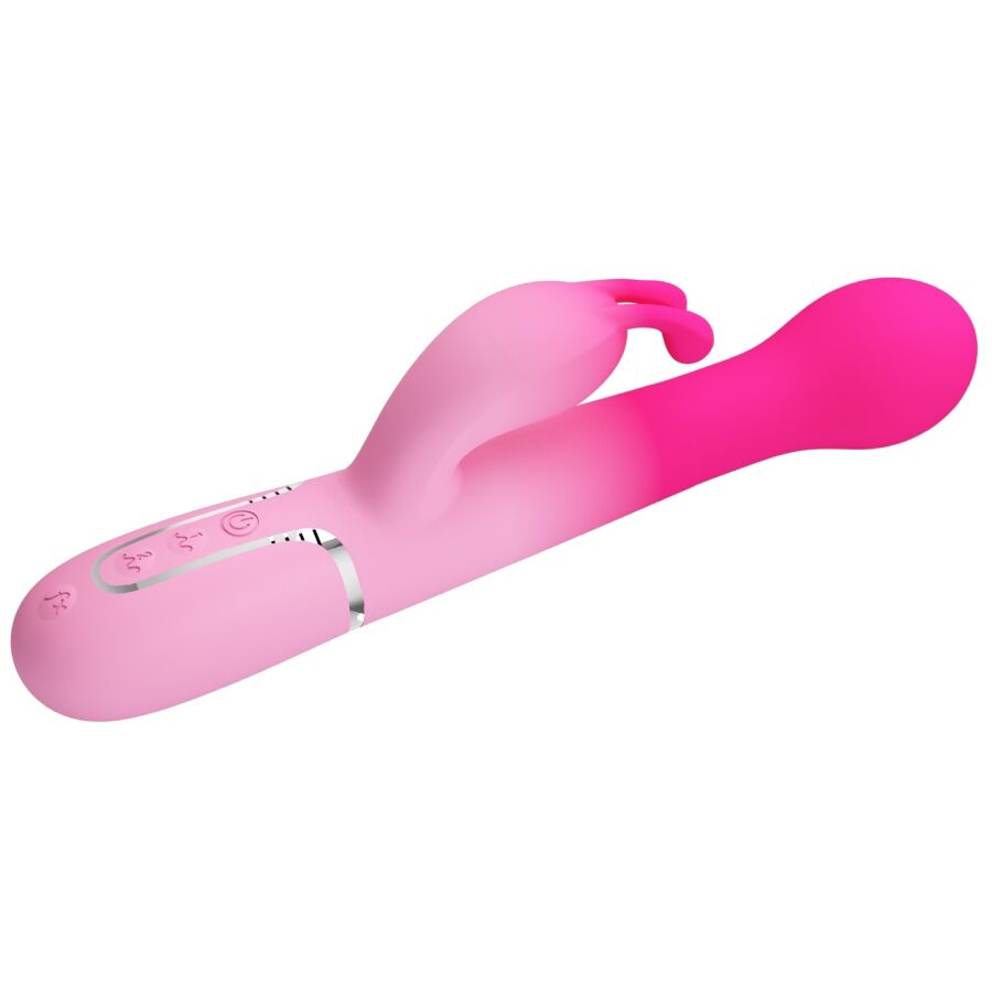 PRETTY LOVE - VIBRATEUR LAPIN MULTIFONCTION 3 EN 1 DEJON ROSE - 7eme ciel