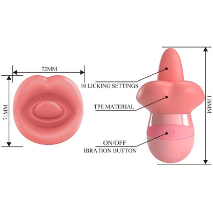 PRETTY LOVE - STIMULATEUR DE CLITORIS KYLEE TONGUE 10 VIBRATIONS ROSE NUDE