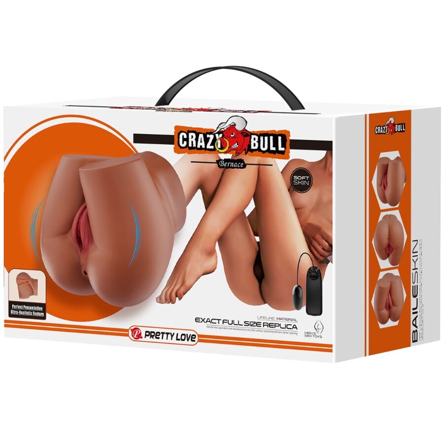 CRAZY BULL - VIBRATEUR BERNACE ASS AVEC VAGIN ET ANUS RÉALISTES TÉLÉCOMMANDE - 7eme ciel