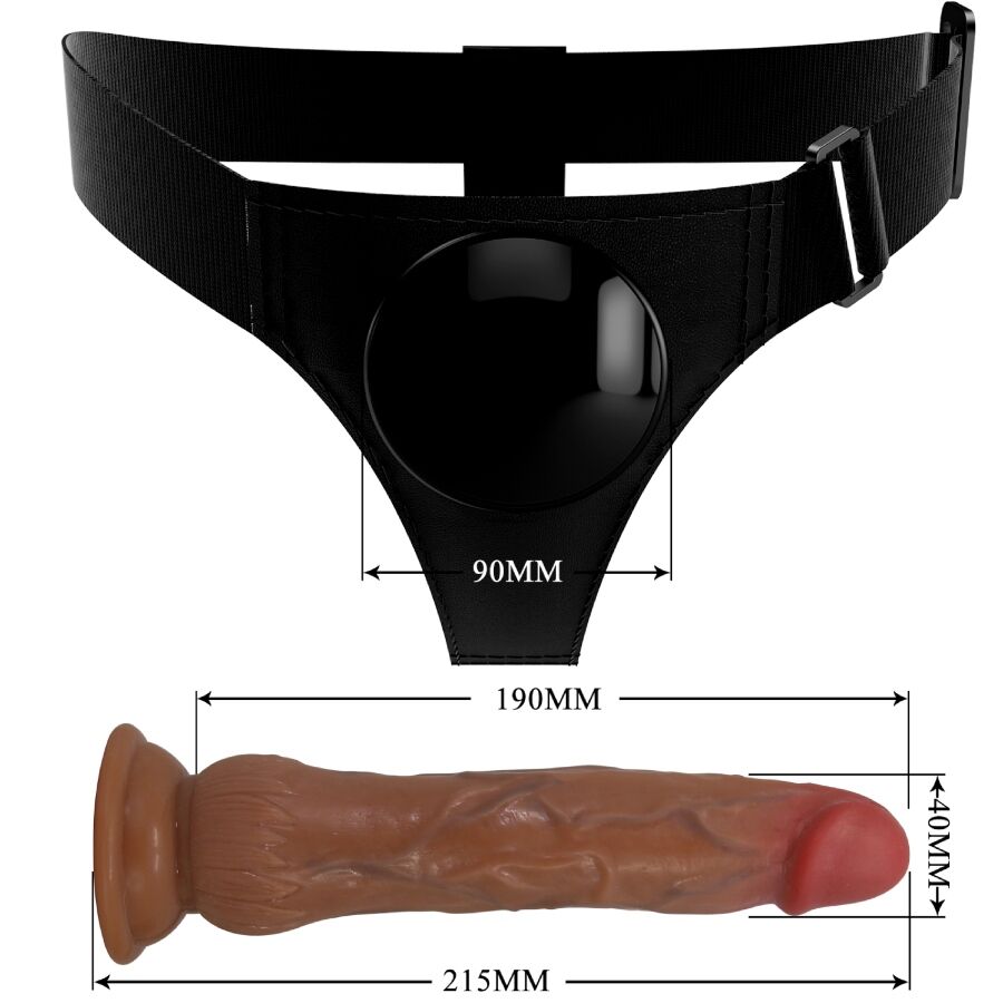 PRETTY LOVE - CULOTTE HARNAIS UNIVERSELLE KYTON AVEC GODE SQUIRTING 19 CM MULATO - 7eme ciel