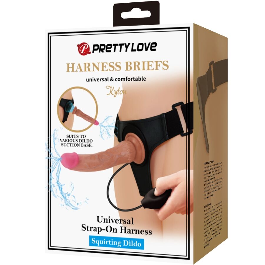 PRETTY LOVE - CULOTTE HARNAIS UNIVERSELLE KYTON AVEC GODE SQUIRTING 19 CM MULATO - 7eme ciel