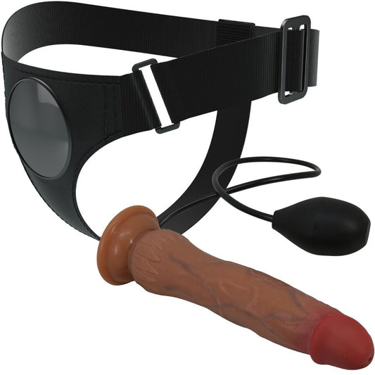 PRETTY LOVE - CULOTTE HARNAIS UNIVERSELLE KYTON AVEC GODE SQUIRTING 19 CM MULATO - 7eme ciel