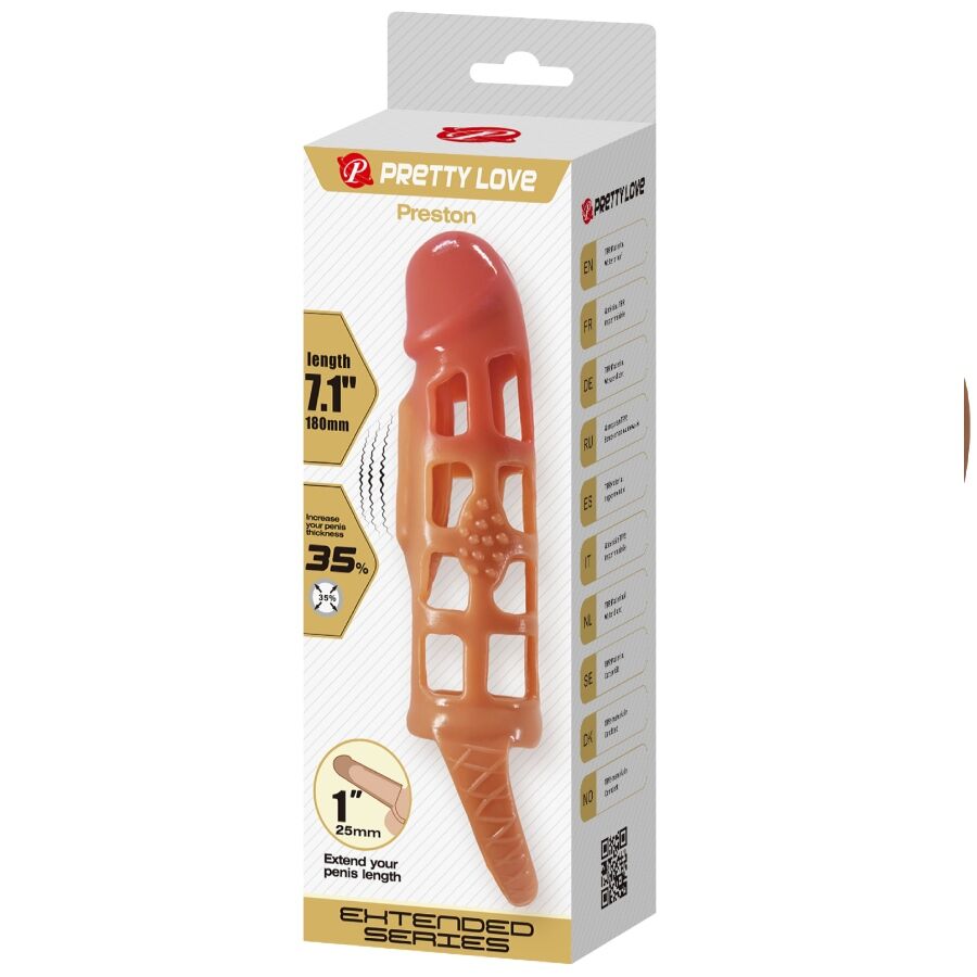 PRETTY LOVE - MANCHON PÉNIS VIBRANT PRESTON 18 CM - 7eme ciel