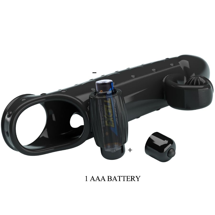 ROMANCE - MANCHON PÉNIS VIBRANT NOIR - 7eme ciel