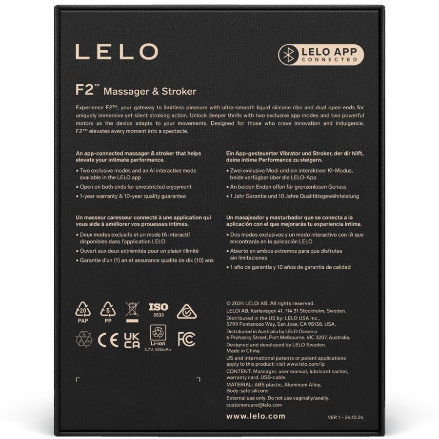 LELO - MASTURBATEUR POUR HOMME F2S™ TEAL BLEU - 7eme ciel